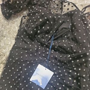 behati mini dress in silver dots